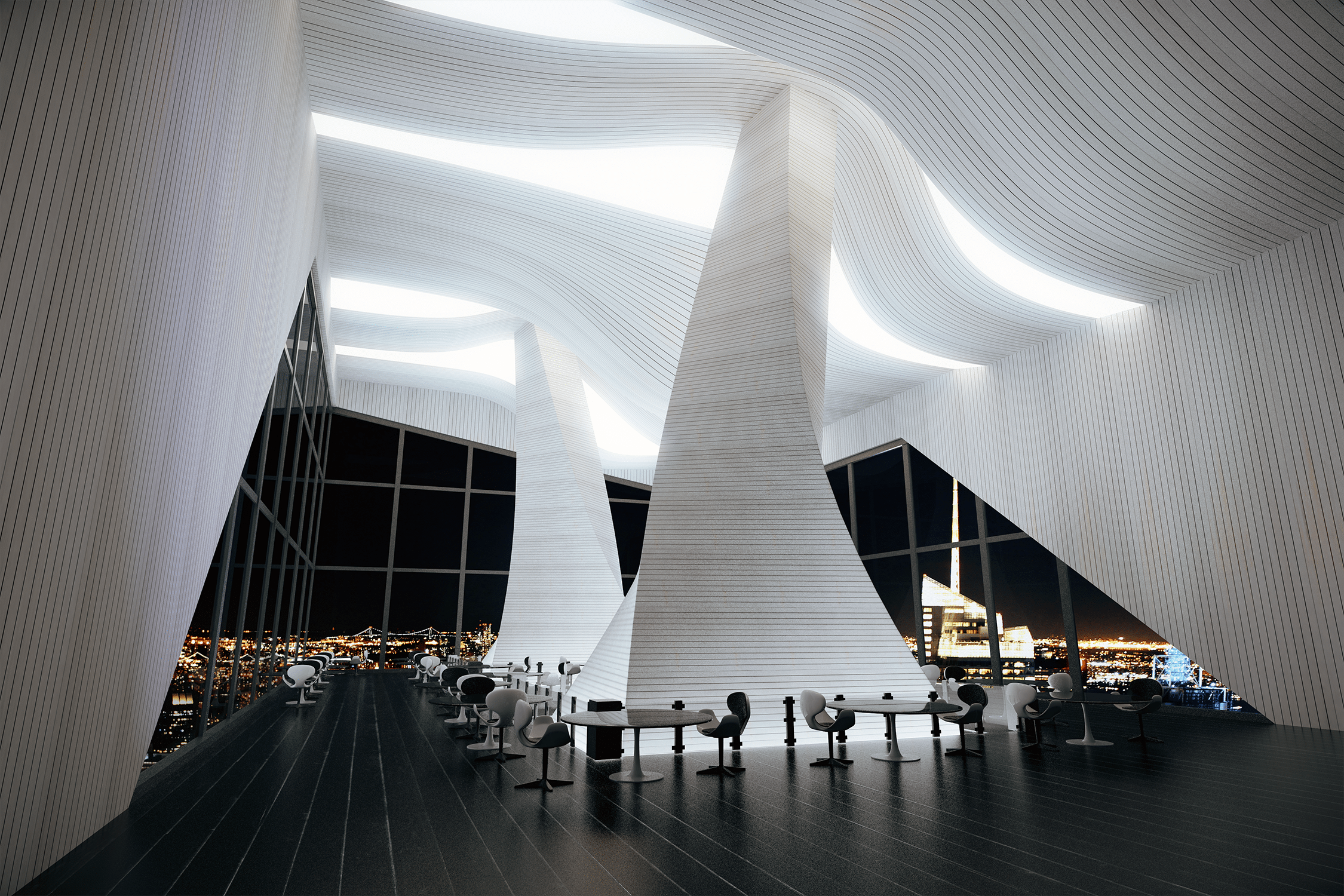 Lighting design without downlights